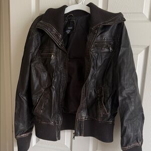 a.n.a Dark Brown Jacket with Ribbed Details